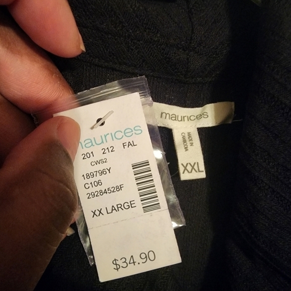 Maurices Double Button Wrap Black Cardigan Size XXL NWT - Picture 5 of 11